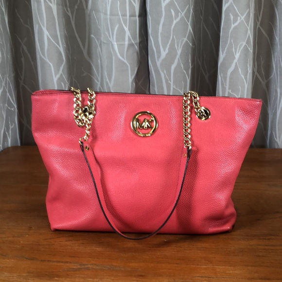 Michael Kors Pink Or Coral Shoulder Bag 